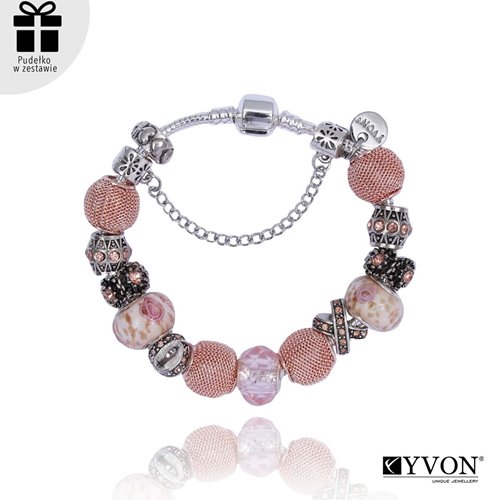 Obrazek Bransoletka z mosiądzu z charmsami B02222