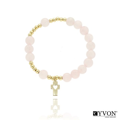 Obrazek Bransoletka różaniec z kamieni naturalnych i stali szlachetnej ROZ110