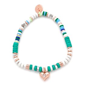 Obrazek Bransoletka pozłacana z FIMO BEADS i jaspisami B00187