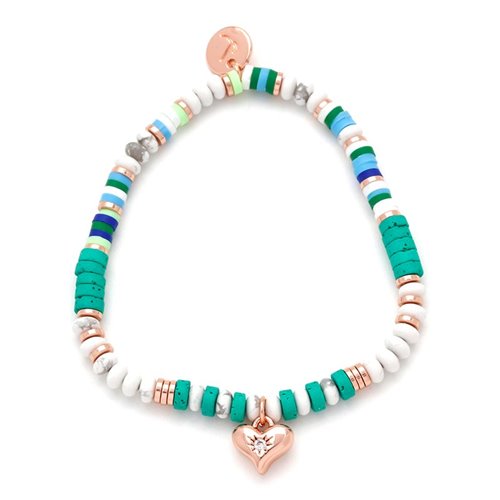 Obrazek Bransoletka pozłacana z FIMO BEADS i jaspisami B00187