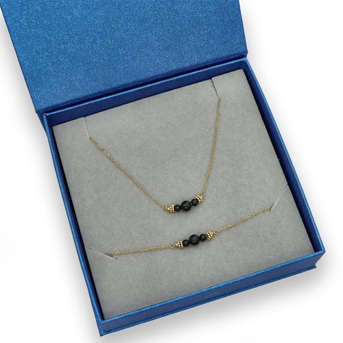 Obrazek Zestaw ze stali szlachetnej z agatami S99202