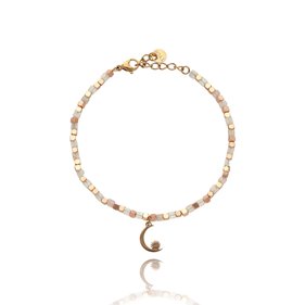 Obrazek Bransoletka ze stali z kwarcami B99516a