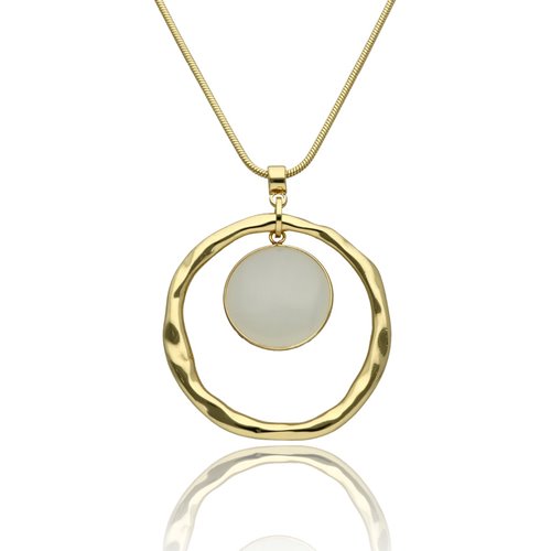 Obrazek Naszyjnik z jadeitem mlecznym N97510