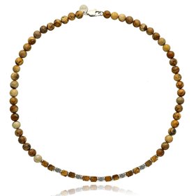 Obrazek Naszyjnik męski z jaspisami NM97716