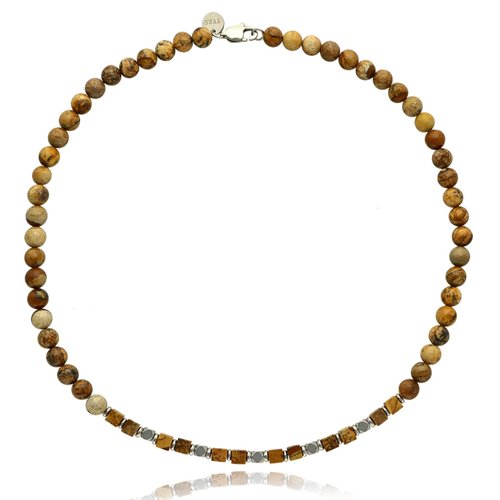 Obrazek Naszyjnik męski z jaspisami NM97716