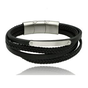 Obrazek Bransoletka męska ze skóry BM97155 b