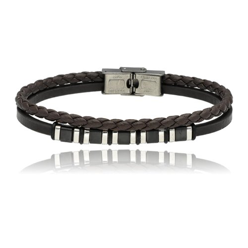 Obrazek Bransoletka męska ze skóry BM97147 b