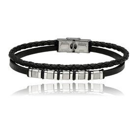 Obrazek Bransoletka męska ze skóry BM97145 b