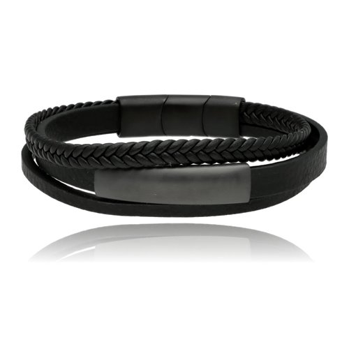 Obrazek Bransoletka męska ze skóry BM97140 b