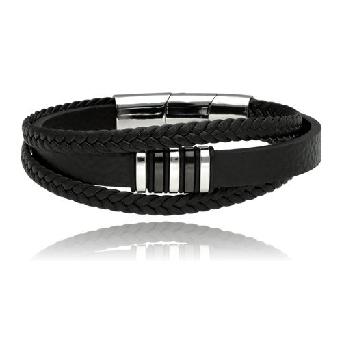 Obrazek Bransoletka męska ze skóry BM97119 b