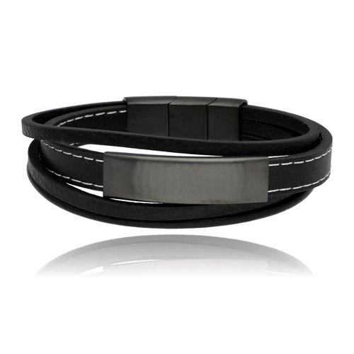 Obrazek Bransoletka męska ze skóry BM97115 b