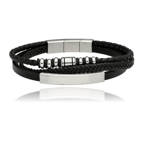 Obrazek Bransoletka męska ze skóry BM97114 b