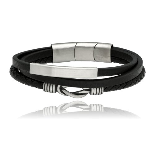 Obrazek Bransoletka męska ze skóry BM97113 b