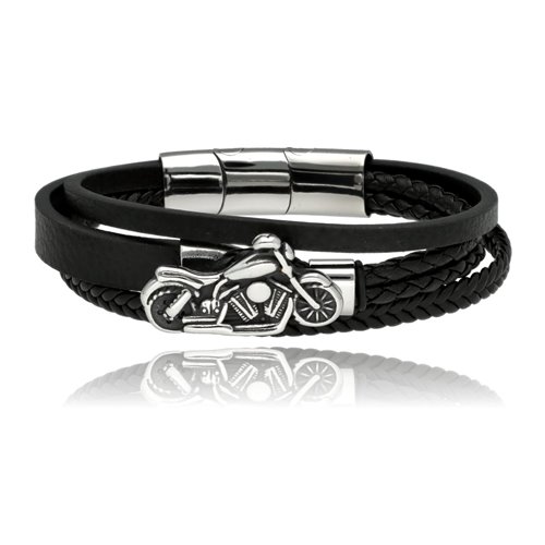 Obrazek Bransoletka męska ze skóry BM97109 b