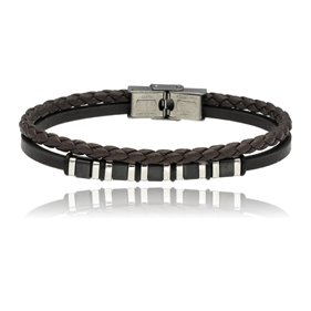 Obrazek Bransoletka męska ze skóry BM97147