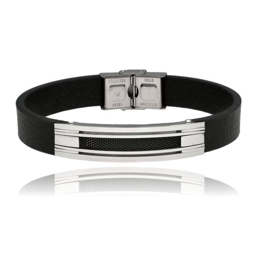 Obrazek Bransoletka męska ze skóry BM97130