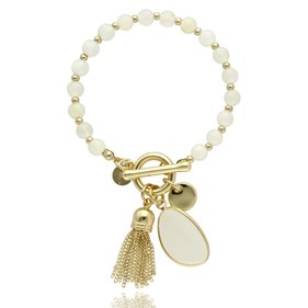 Obrazek Bransoletka z jadeitem mlecznym B97501