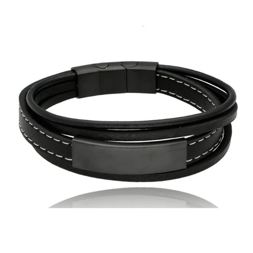 Obrazek Bransoletka męska ze skóry BM97115