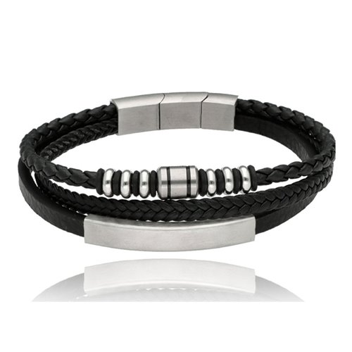 Obrazek Bransoletka męska ze skóry BM97114