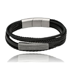 Obrazek Bransoletka męska ze skóry BM97112