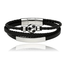 Obrazek Bransoletka męska ze skóry BM97110