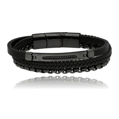 Obrazek Bransoletka męska ze skóry BM97108