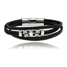 Obrazek Bransoletka męska ze skóry BM97107