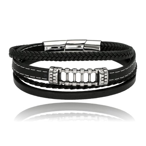 Obrazek Bransoletka męska ze skóry BM97106