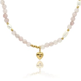 Obrazek Naszyjnik z kwarcem i perłami N97688