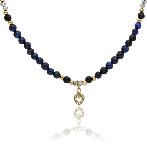 Obrazek Naszyjnik z granatowym tygrysim okiem N97684