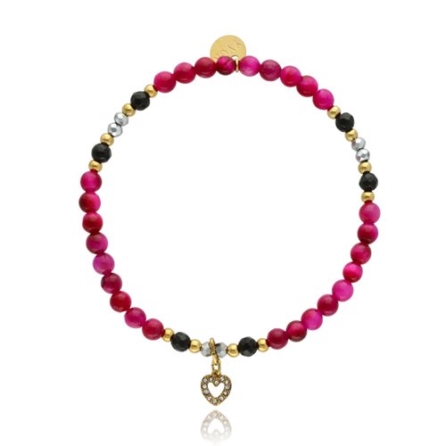 Obrazek Bransoletka z różowym tygrysim okiem B97683