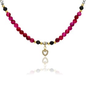 Obrazek Naszyjnik z różowym tygrysim okiem N97683