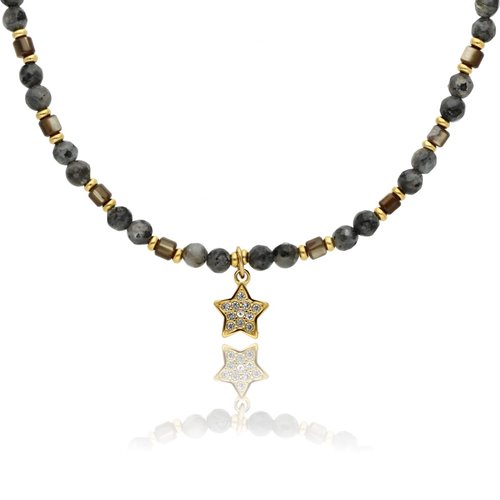 Obrazek Naszyjnik z agatami i muszlą N97681