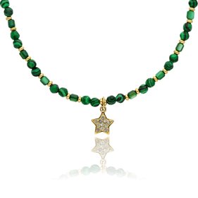 Obrazek Naszyjnik z malachitami i muszlą N97680