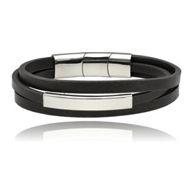 Obrazek Bransoletka męska ze skóry BM97162