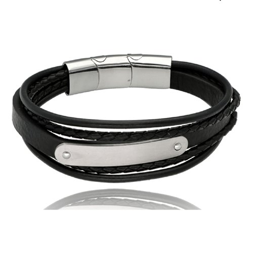 Obrazek Bransoletka męska ze skóry BM97122